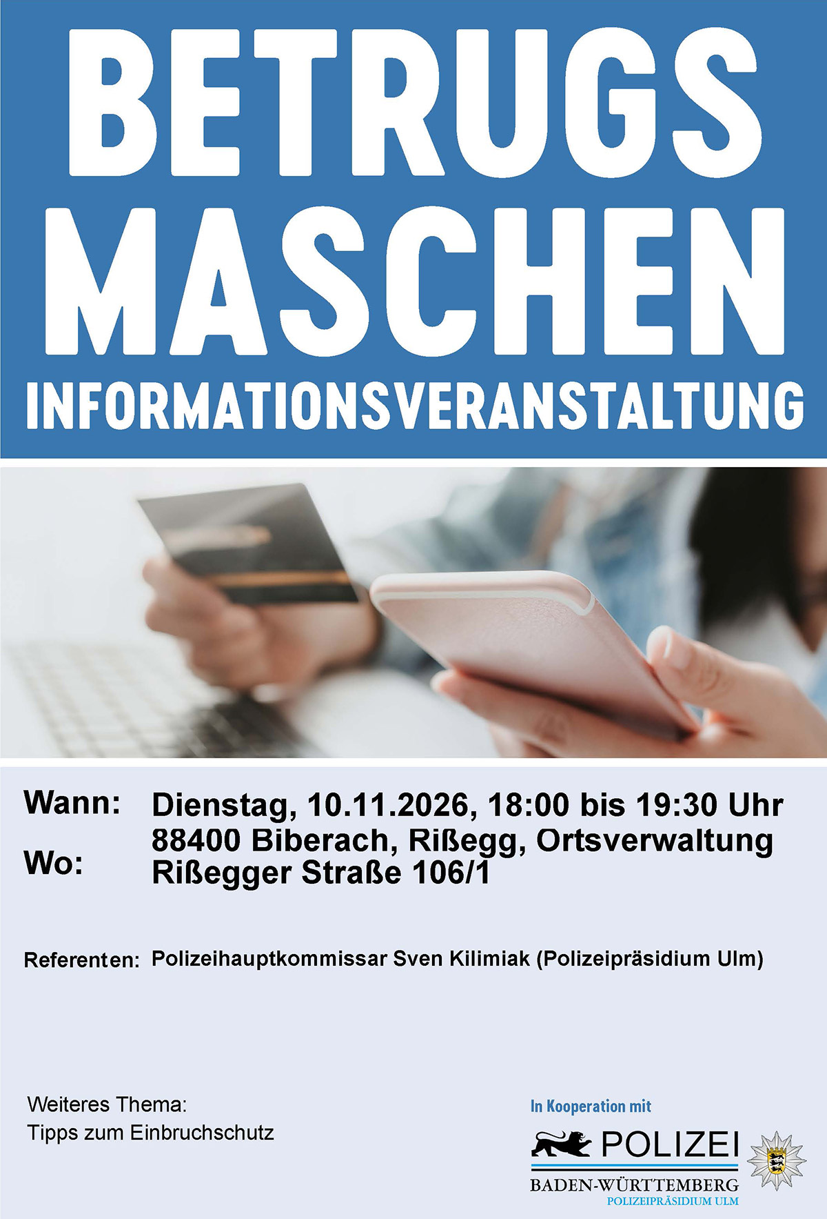 Polizei informiert über Betrugsmaschen